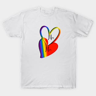 Gay Love, Mrs and Mrs, LGBTQ, Gay Wedding T-Shirt